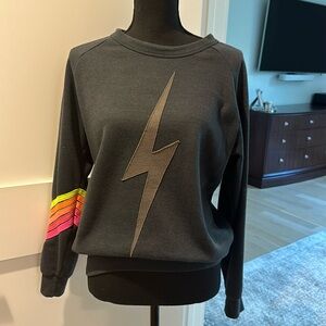 Aviator Nation size xs charcoal grey bolt sweatshirt